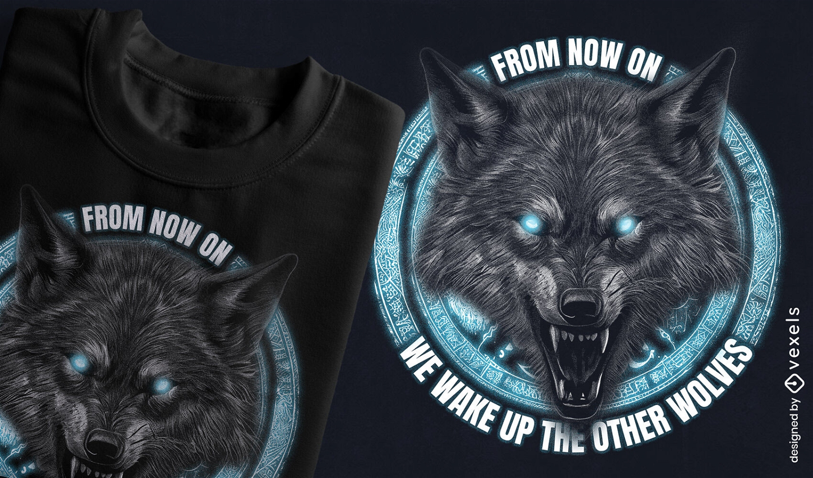 Wake up the wolves quote t-shirt design