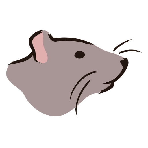 Gray rat head PNG Design