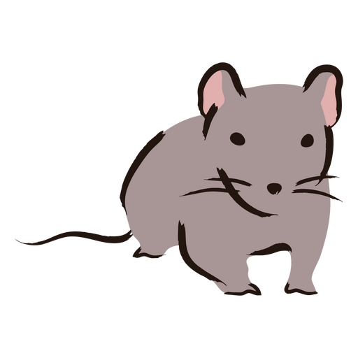 Graue Ratte sitzt PNG-Design