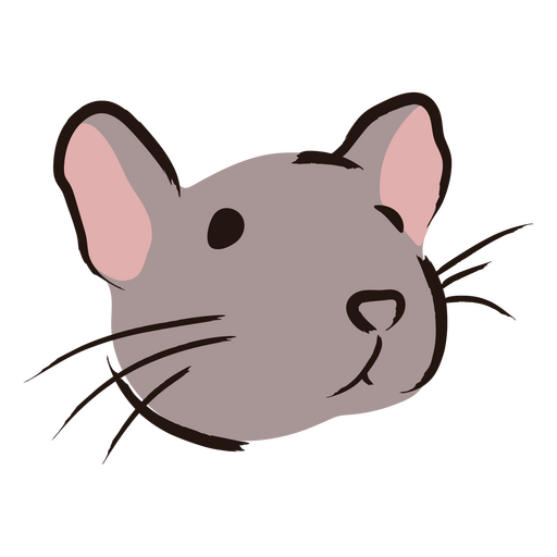 Linda ilustración de cara de ratón de dibujos animados Diseño PNG