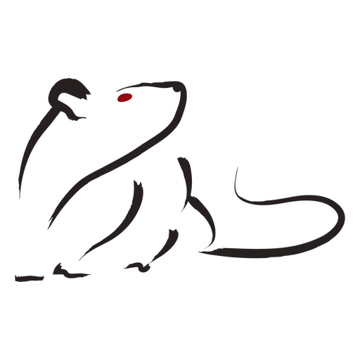 Diseño minimalista de silueta de ratón Diseño PNG