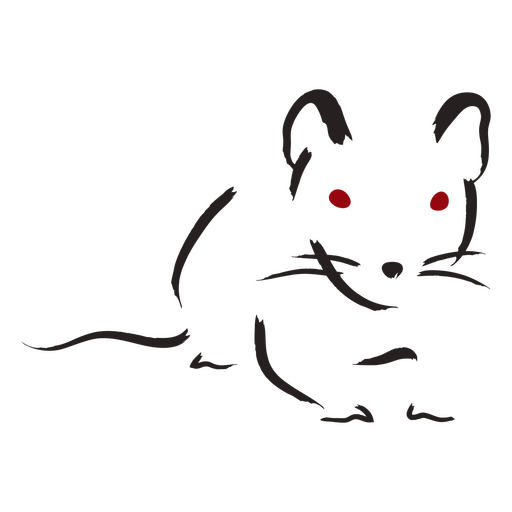 Stilvolle Mausillustration mit kräftigen roten Augen PNG-Design