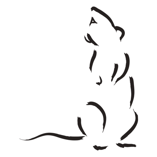 Ilustración elegante y minimalista de una rata Diseño PNG