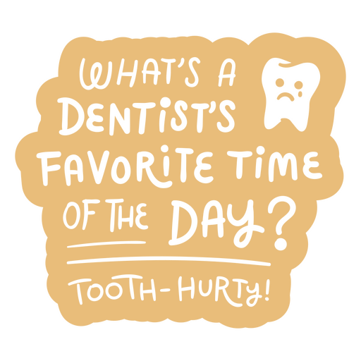 Qual ? a hora do dia favorita do dentista? Desenho PNG