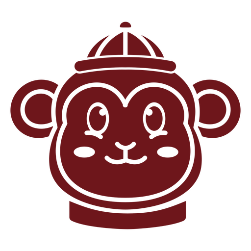 Mono rojo con sombrero Diseño PNG