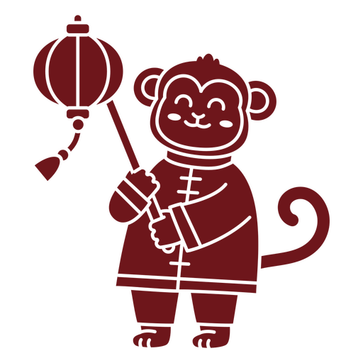 Playful monkey lantern design PNG Design