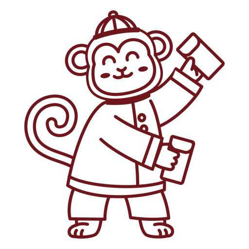 Verspielte Affenillustration mit Farbdosen PNG-Design