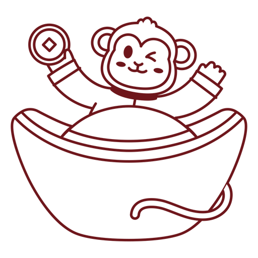 Verspielter Affe mit Donut-Skizze-Design PNG-Design