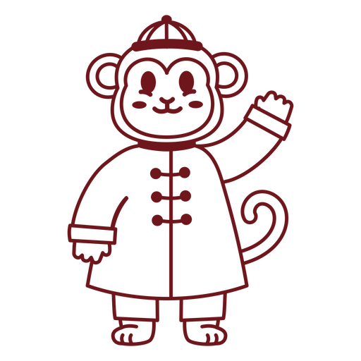 Ilustración de un mono de dibujos animados juguetón Diseño PNG