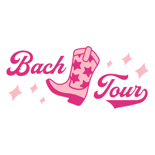 Bota rosa com a palavra bach tour Desenho PNG