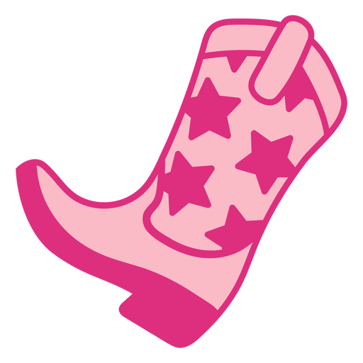 Bota de cowboy rosa com estrelas Desenho PNG