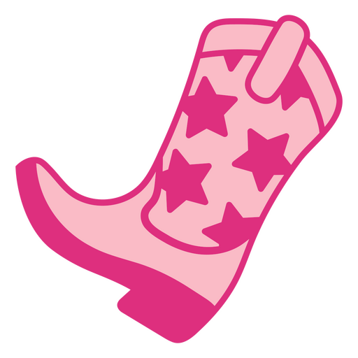 Pink cowboy boot with stars on it PNG Design