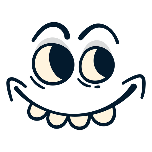 Playful cartoon smiley face design PNG Design