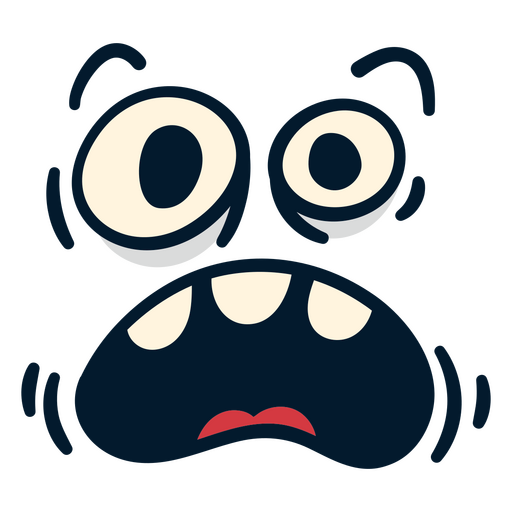 Angry face with big eyes PNG Design