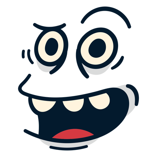 Cartoon-Gesicht mit großem Mund PNG-Design