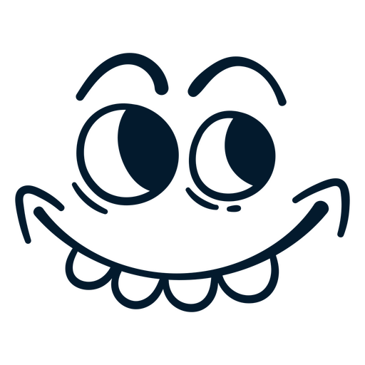 Playful cartoon character face illustration PNG Design