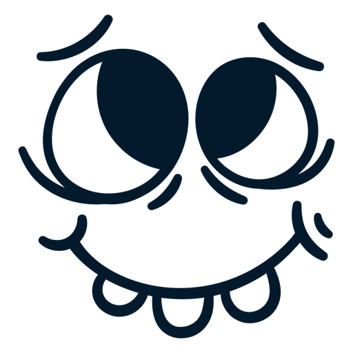 Playful cartoon character face design PNG Design