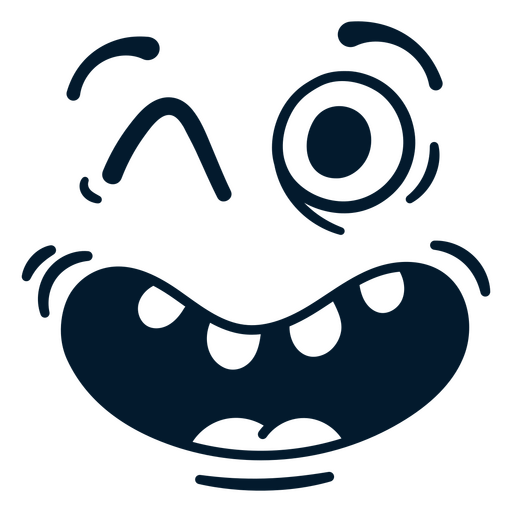 Cartoon face with eyes and a mouth PNG Design