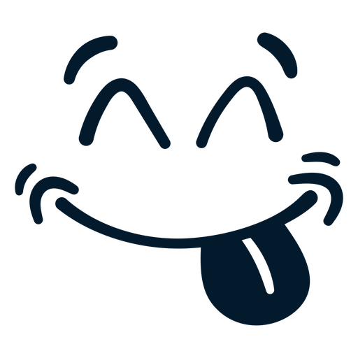 Smiling face with a tongue sticking out PNG Design