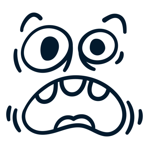 Playful monster face illustration PNG Design