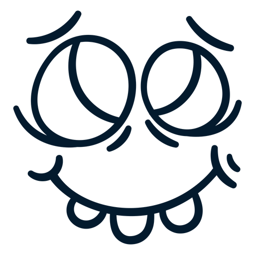 Whimsical cartoon-style smiling face design for apparel PNG Design