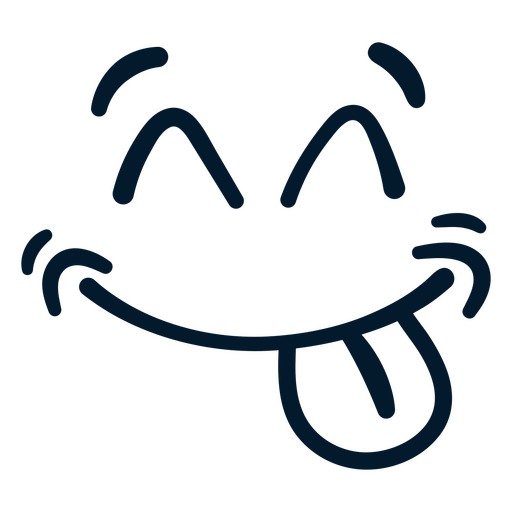 Blaues Smiley-Gesicht mit heraushängender Zunge PNG-Design
