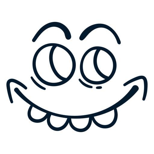 Smiling face with big eyes PNG Design