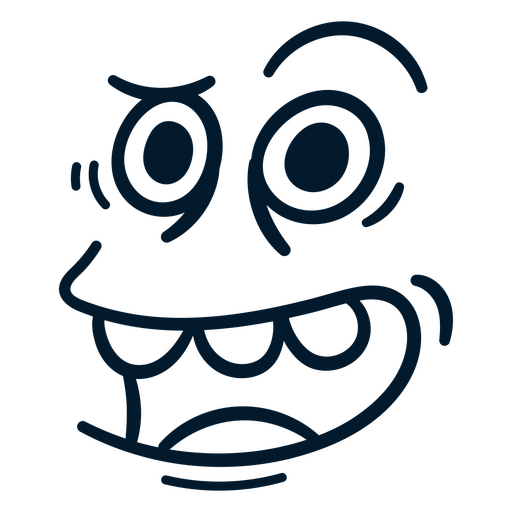 Diseño gráfico de cara expresiva y tonta para prendas de vestir. Diseño PNG