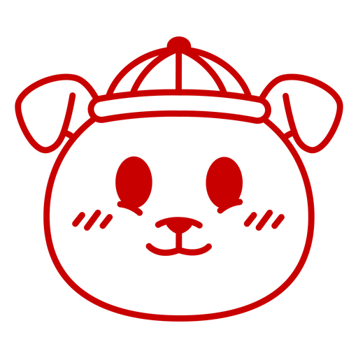 Playful cartoon dog face design PNG Design
