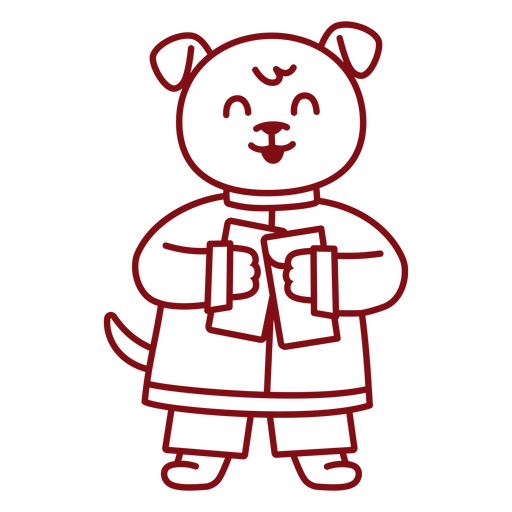 Desenho fofo de cachorro de desenho animado segurando papéis Desenho PNG