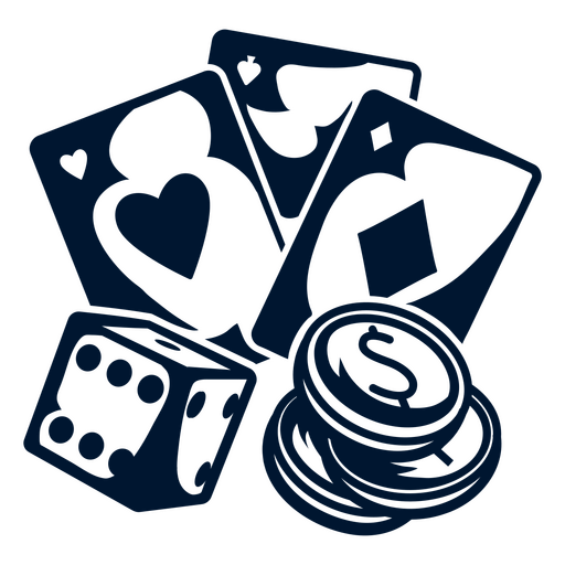 Design ousado de cartas de baralho e elementos de cassino Desenho PNG