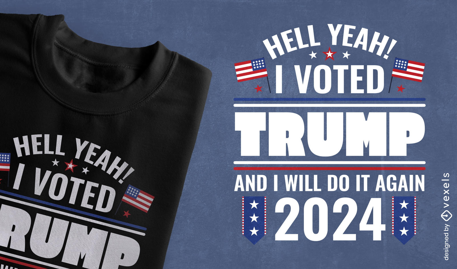 Diseño de camiseta de la campaña Trump 2024