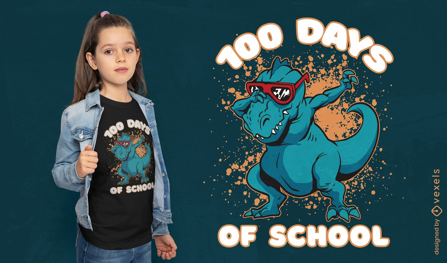 Design de camiseta de dinossauro t-rex azul enxugando