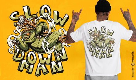 Sloth animal smoking t-shirt design