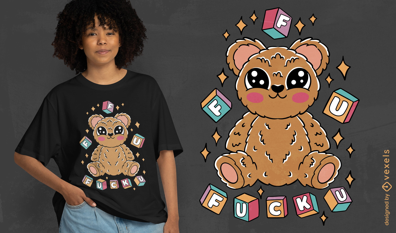 Fick dich Teddybär T-Shirt Design