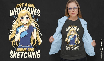 Beautiful anime girl t-shirt design