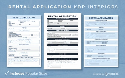 Documento de solicitação de aluguel KDP design de interiores
