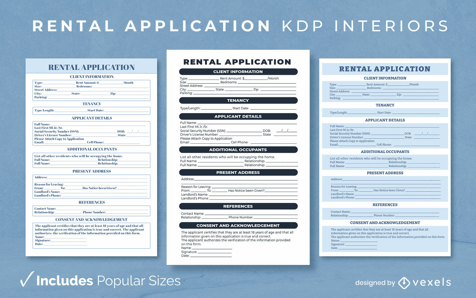 Documento de solicitud de alquiler KDP diseño de interiores