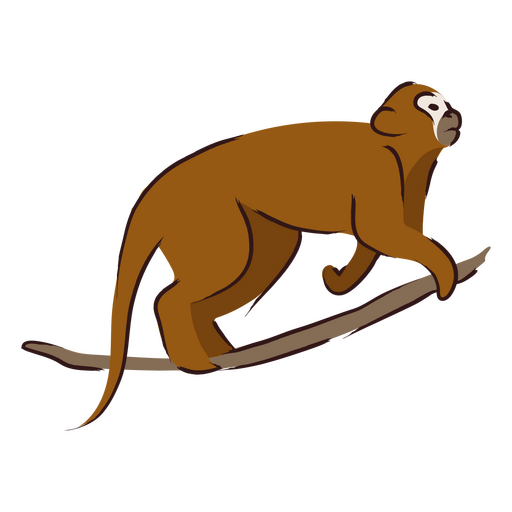 Brown monkey on a branch PNG Design