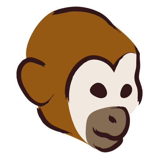 Design PNG E SVG De Animal Macaco Bonito Plana Para Camisetas