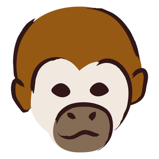 Brown monkey with a sad face PNG Design