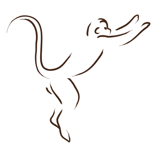 Silhueta de um macaco pulando Desenho PNG