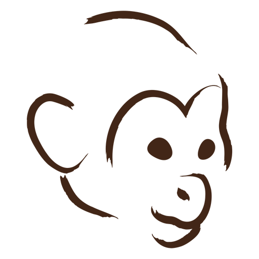 Cabeza de mono marrón Diseño PNG