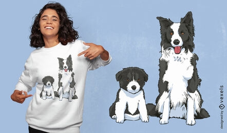 Border collie dogs t-shirt design