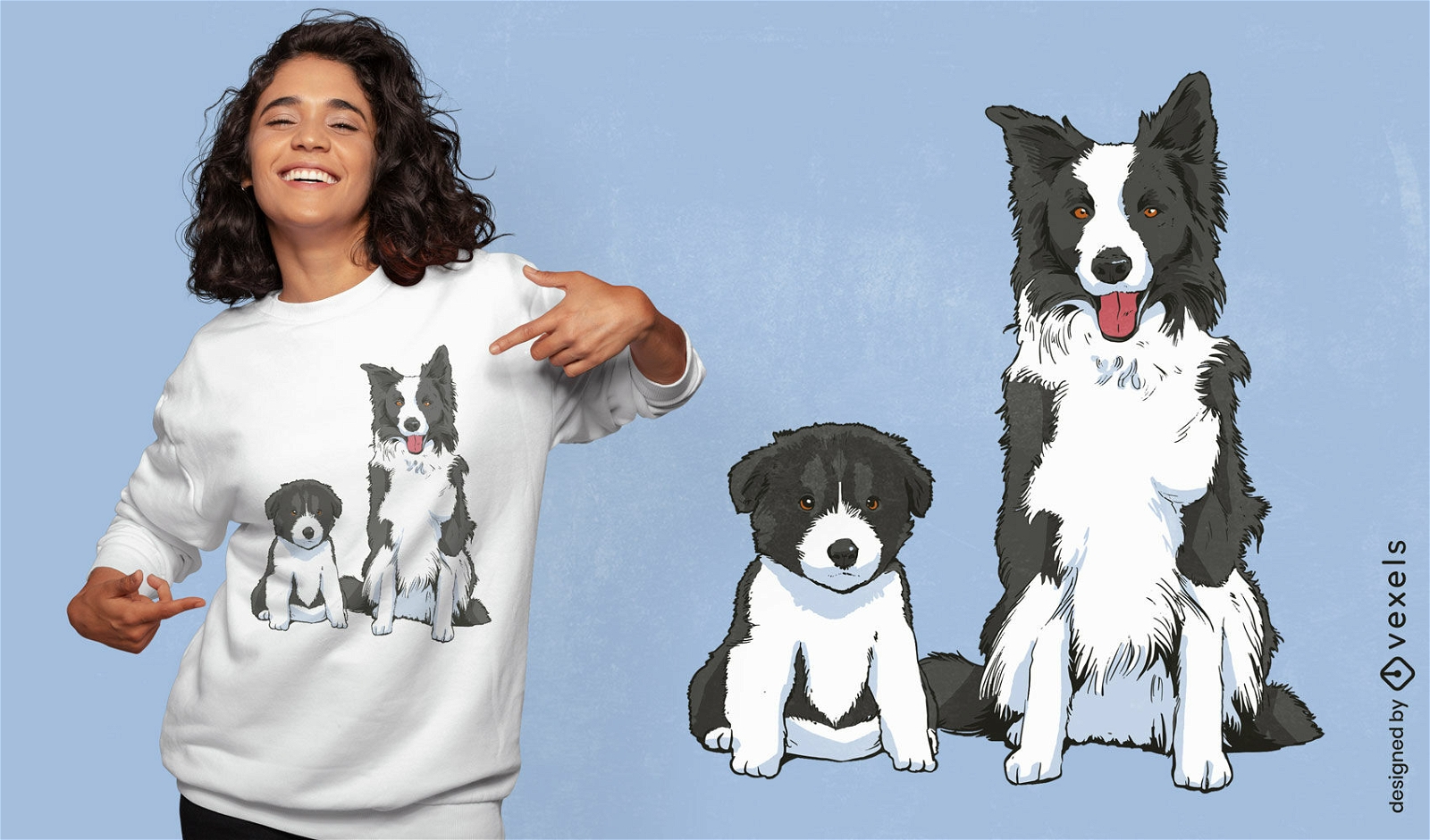 Design de camiseta de cães border collie