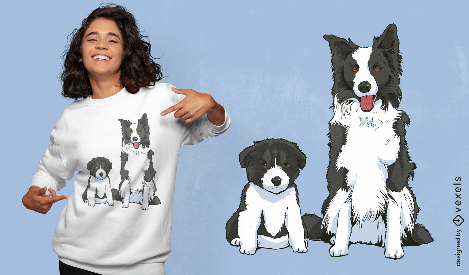 Design de camiseta de cães border collie