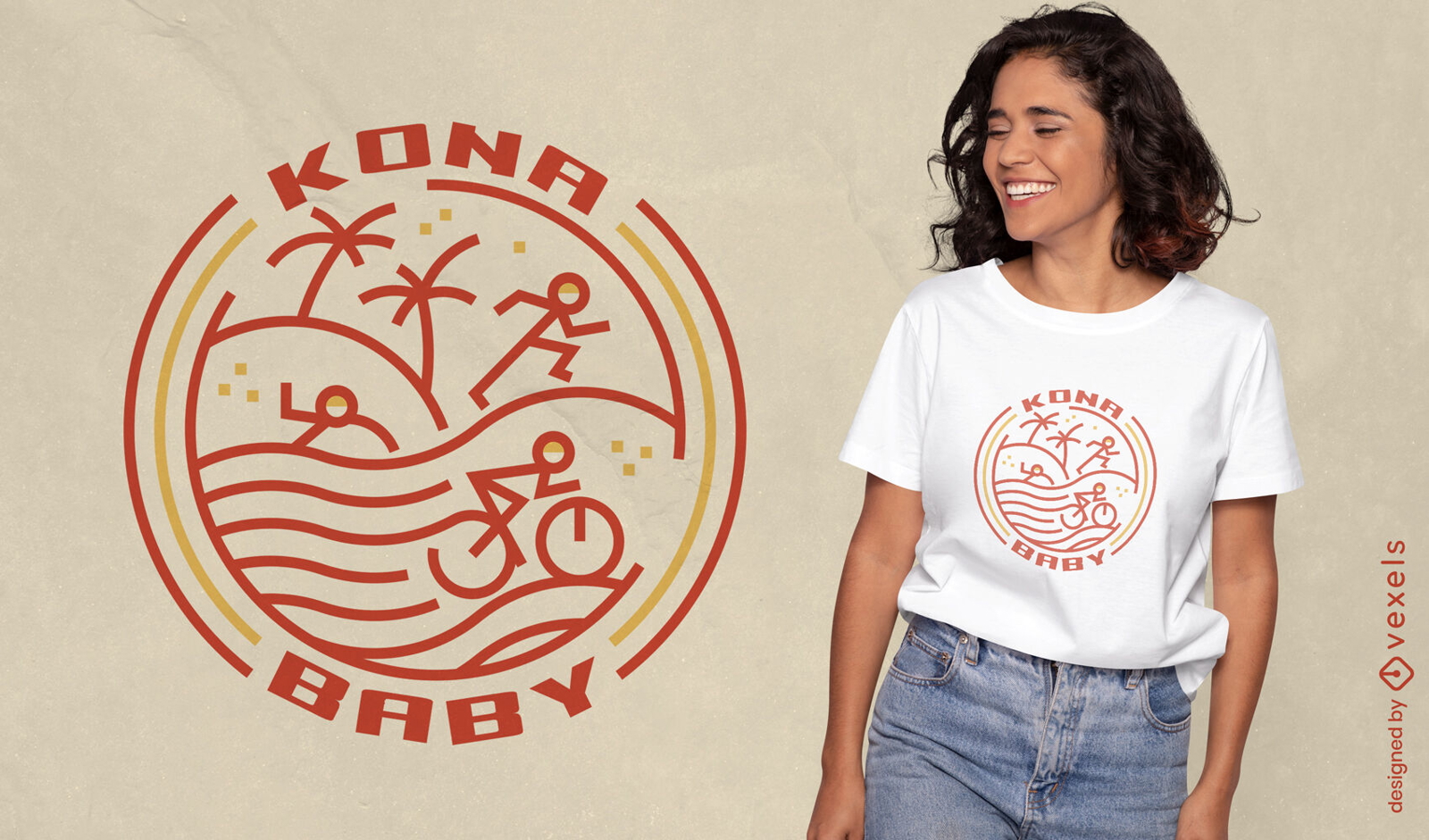 Design de camiseta de triatlo do Havaí