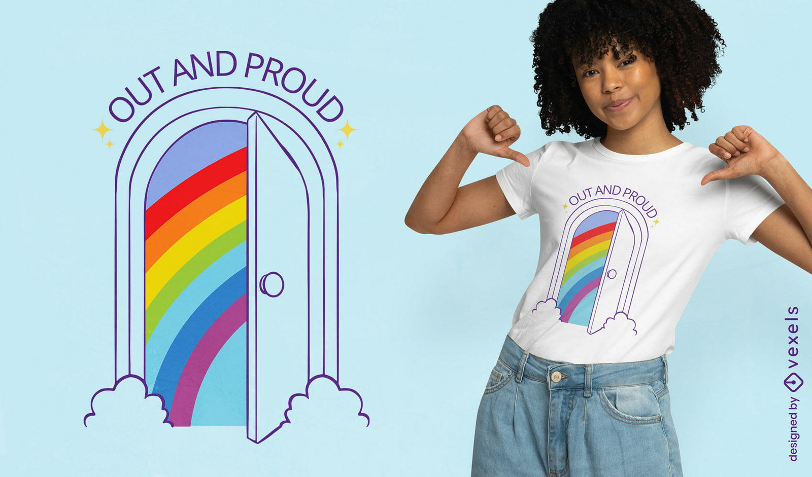 Stolzes Regenbogentür-T-Shirt-Design