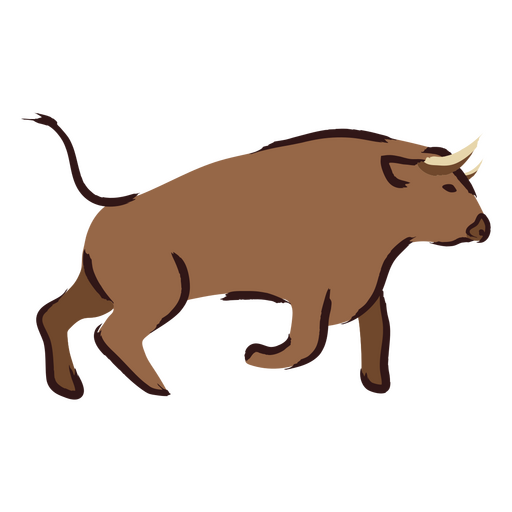 Illustration of a bull running PNG Design