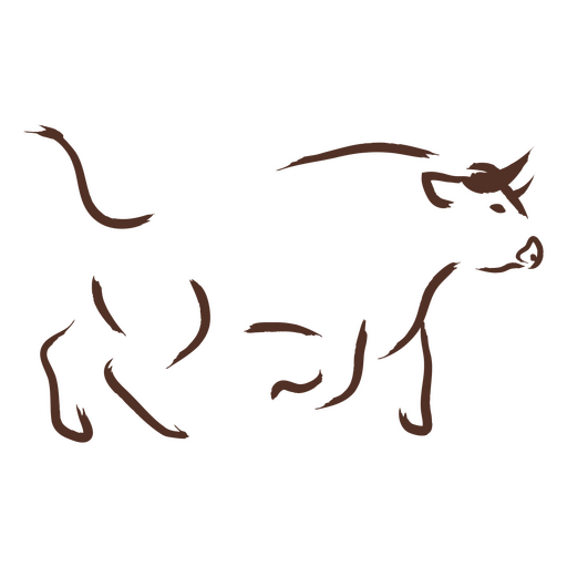 Diseño minimalista de silueta de vaca marrón Diseño PNG